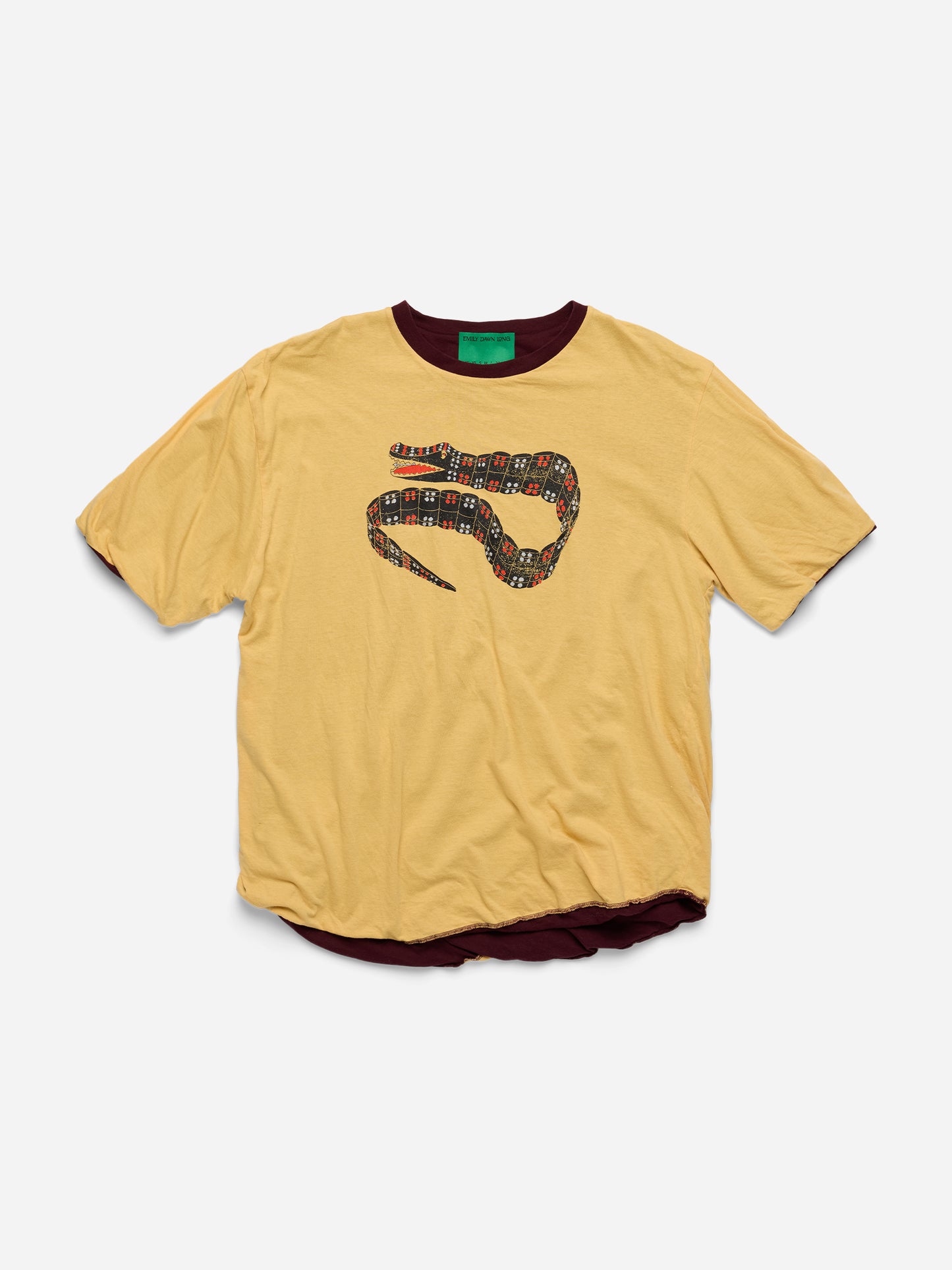 YEAR OF THE DRAGON - Yellow Maroon Tee_Reversible_JIMI_M/L (e)