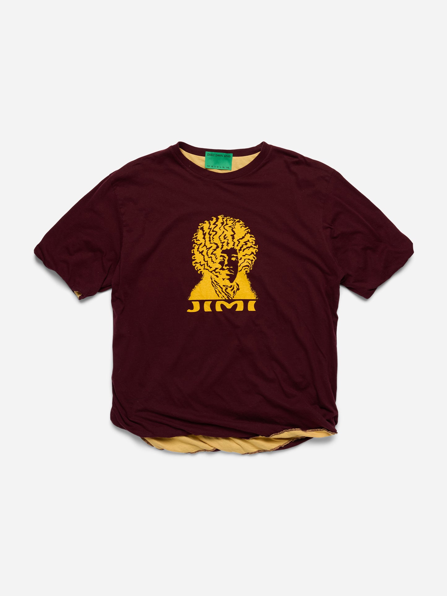 YEAR OF THE DRAGON - Yellow Maroon Tee_Reversible_JIMI_M/L (e)