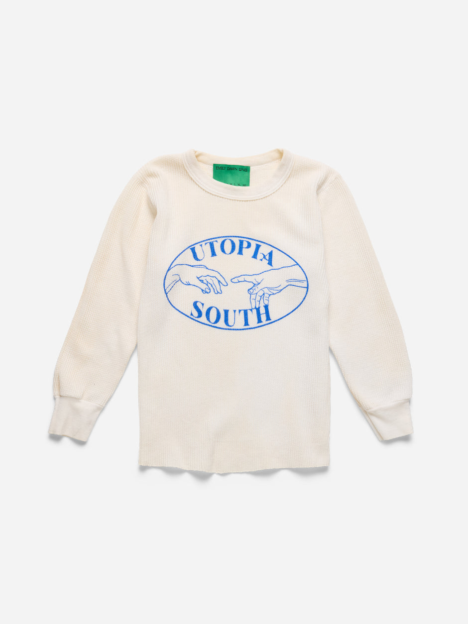 UTOPIA SOUTH - White Waffle Long Sleeve_S/M (e)