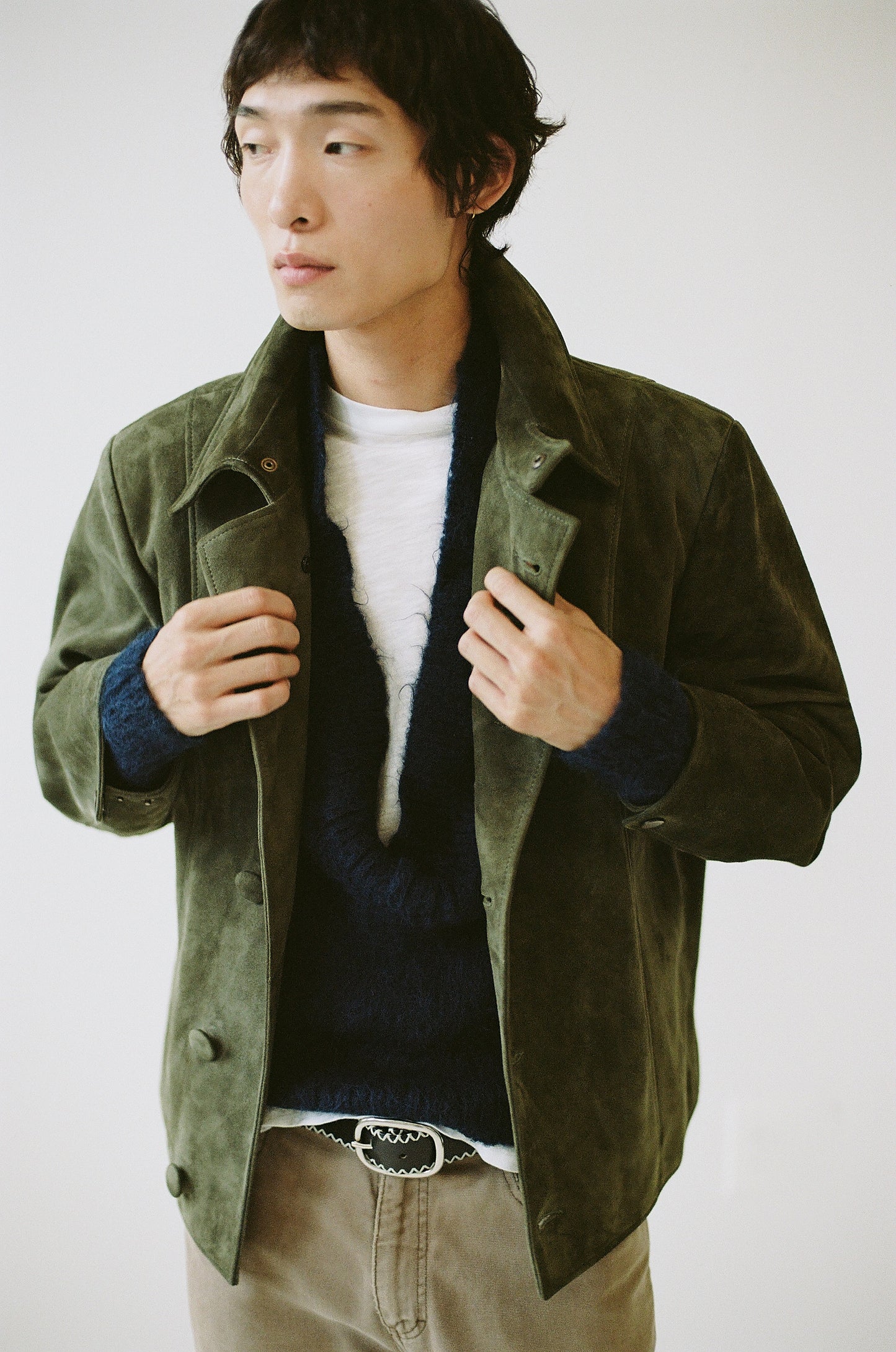 The Westley Suede Jacket - Mens Khaki