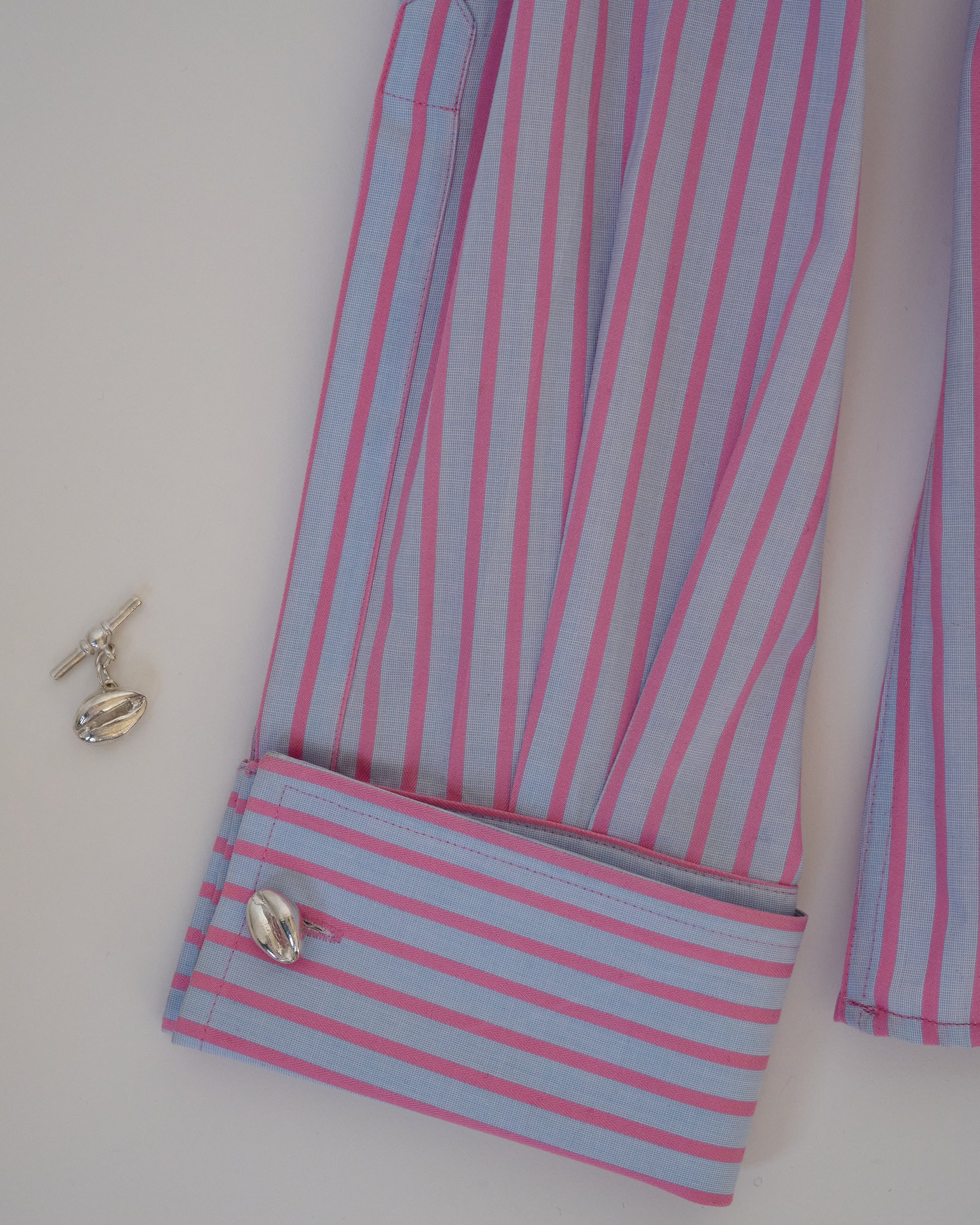 Jeff's Shirt - 001 Pink + Blue Stripe