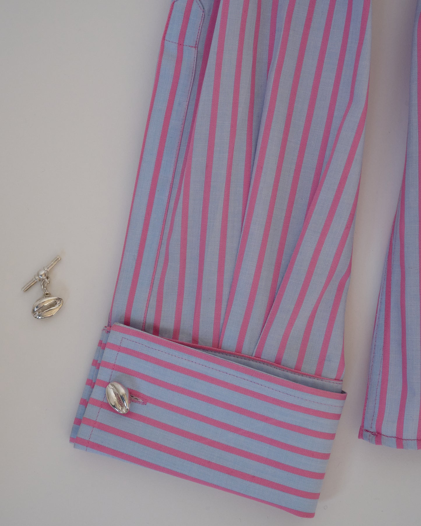Jeff"s Shirt - 001 Pink + Blue Stripe