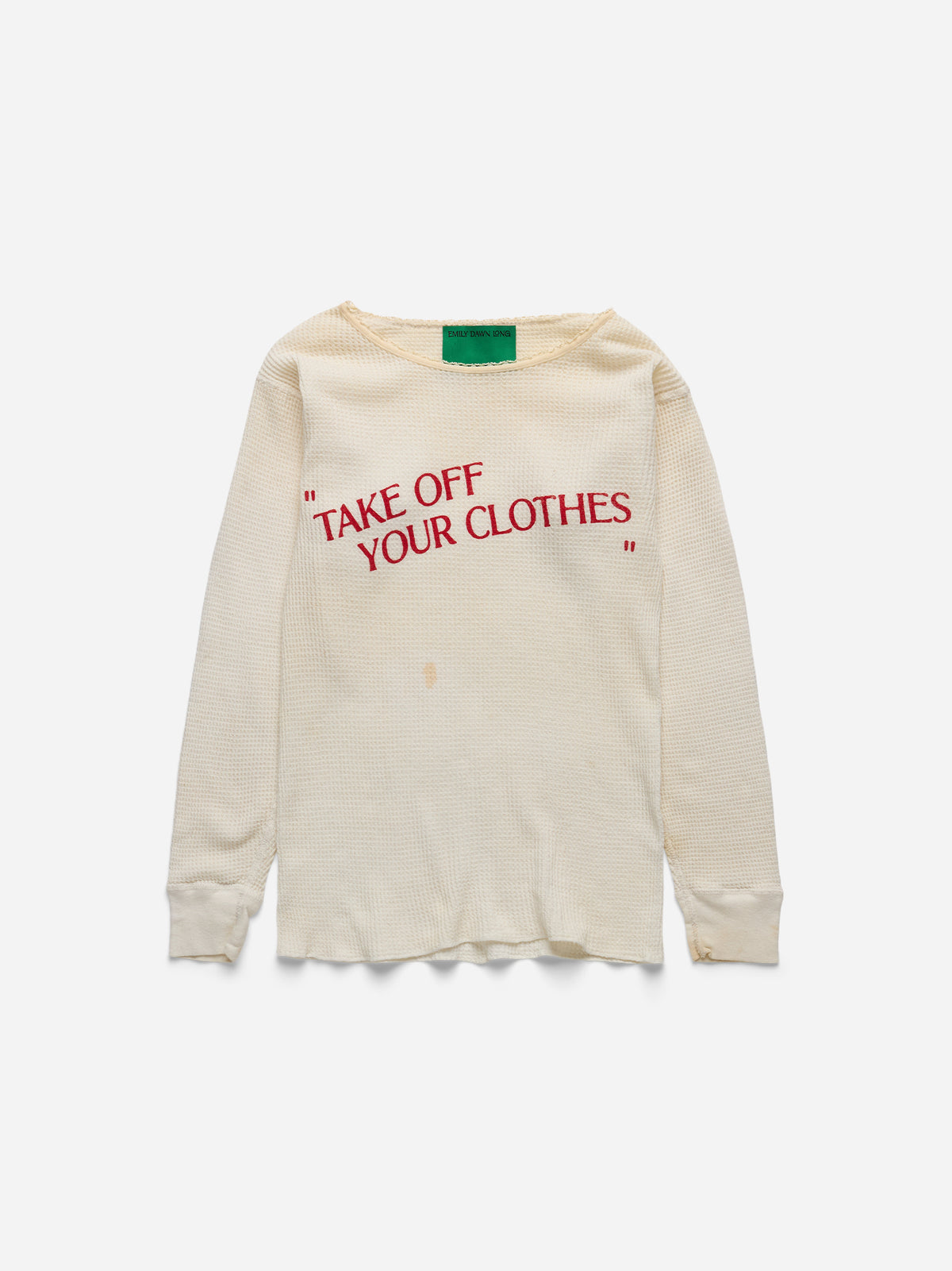 “TAKE OFF YOUR CLOTHES” - White Waffle Thermal_S (ss)