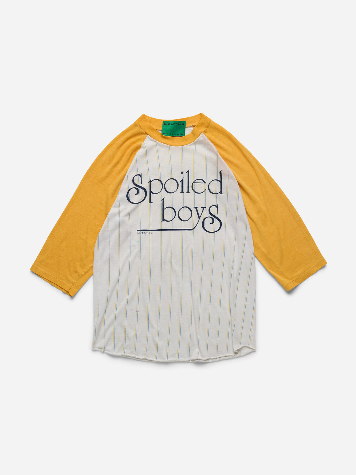 SPOILED BOYS - White Yellow Baseball Raglan_S/M (i)