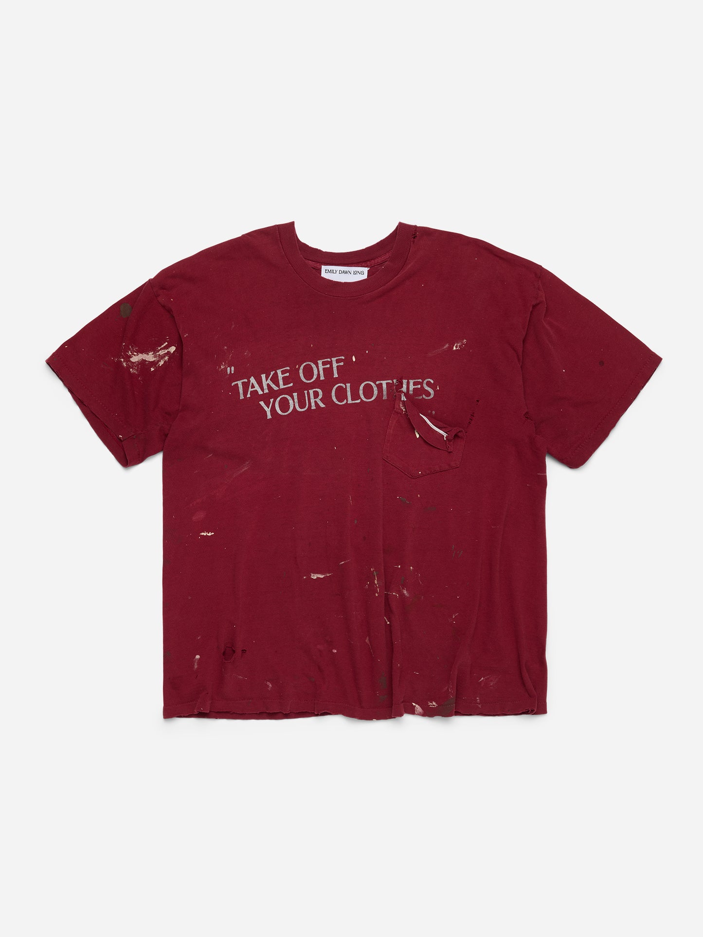 “TAKE OFF YOUR CLOTHES” - Red Splatter Tee_ (a)