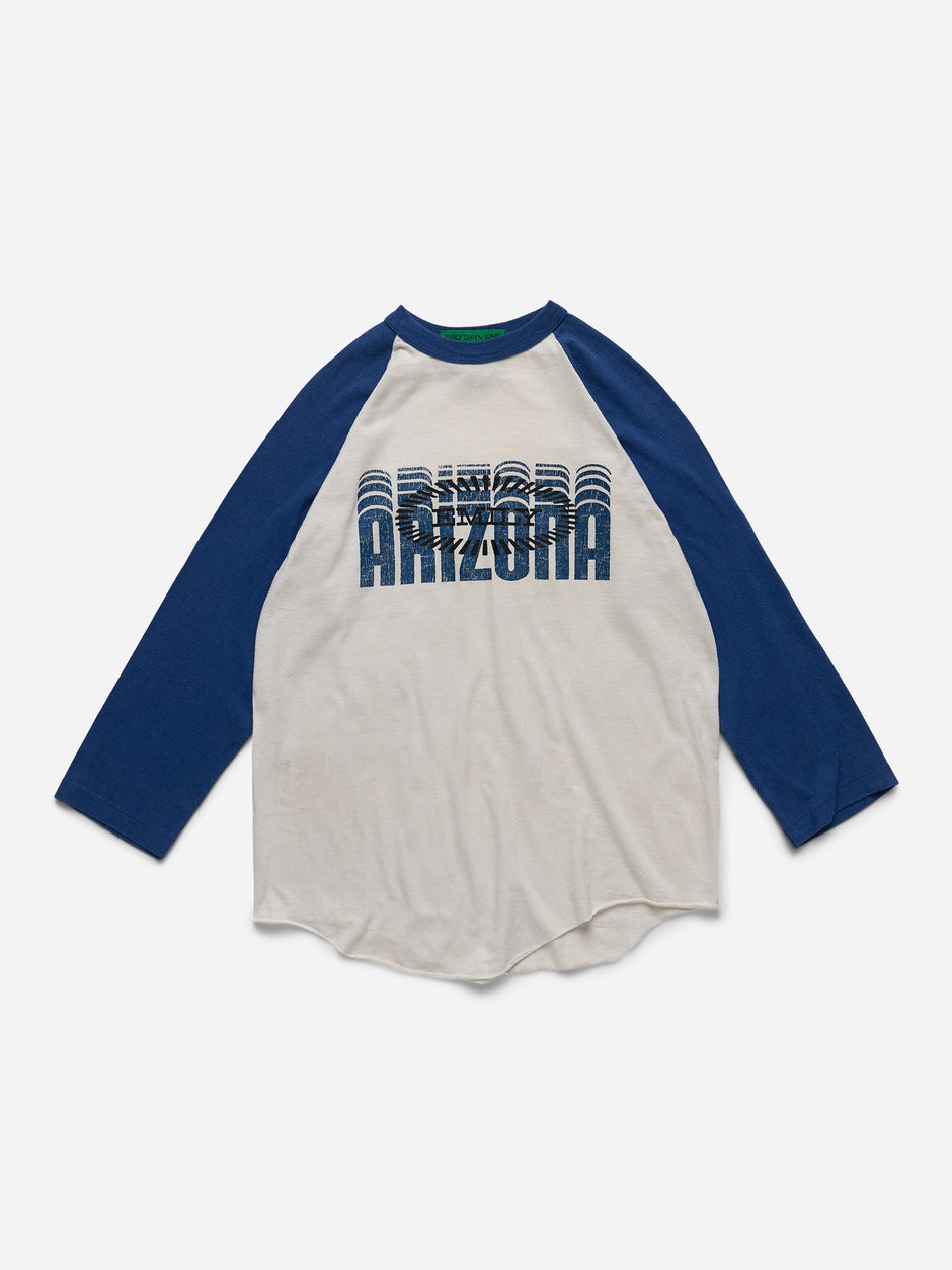EMILY TEE'S White and Blue Raglan - S/M