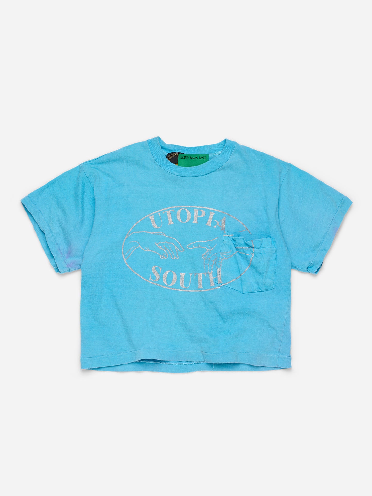 UTOPIA SOUTH - Blue Cropped Tee_Pocket_ (l)