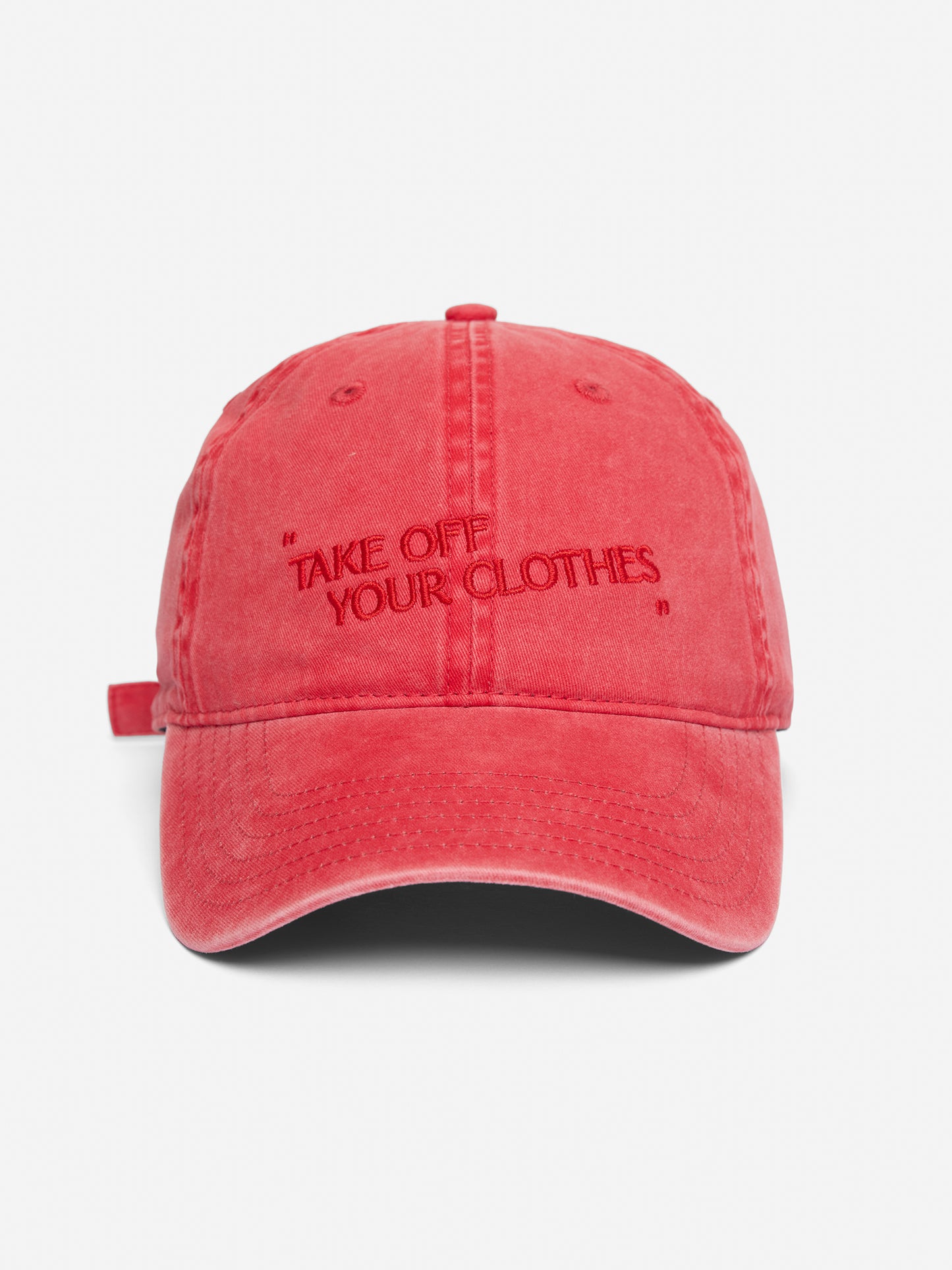 “TAKE OFF YOUR CLOTHES” HAT  - Paris Texas Red