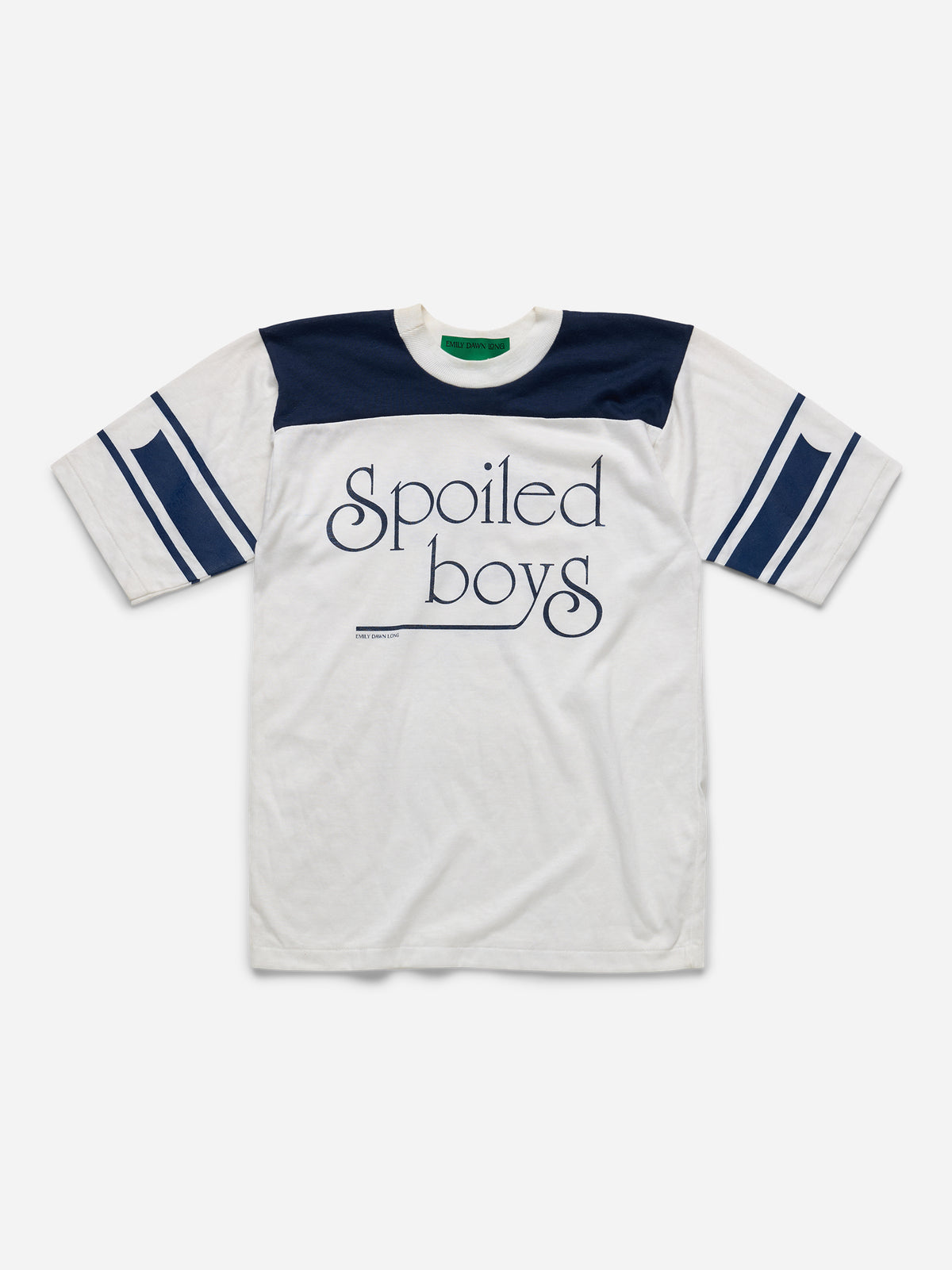 SPOILED BOYS -  White Navy Varsity Tee_S (ff)