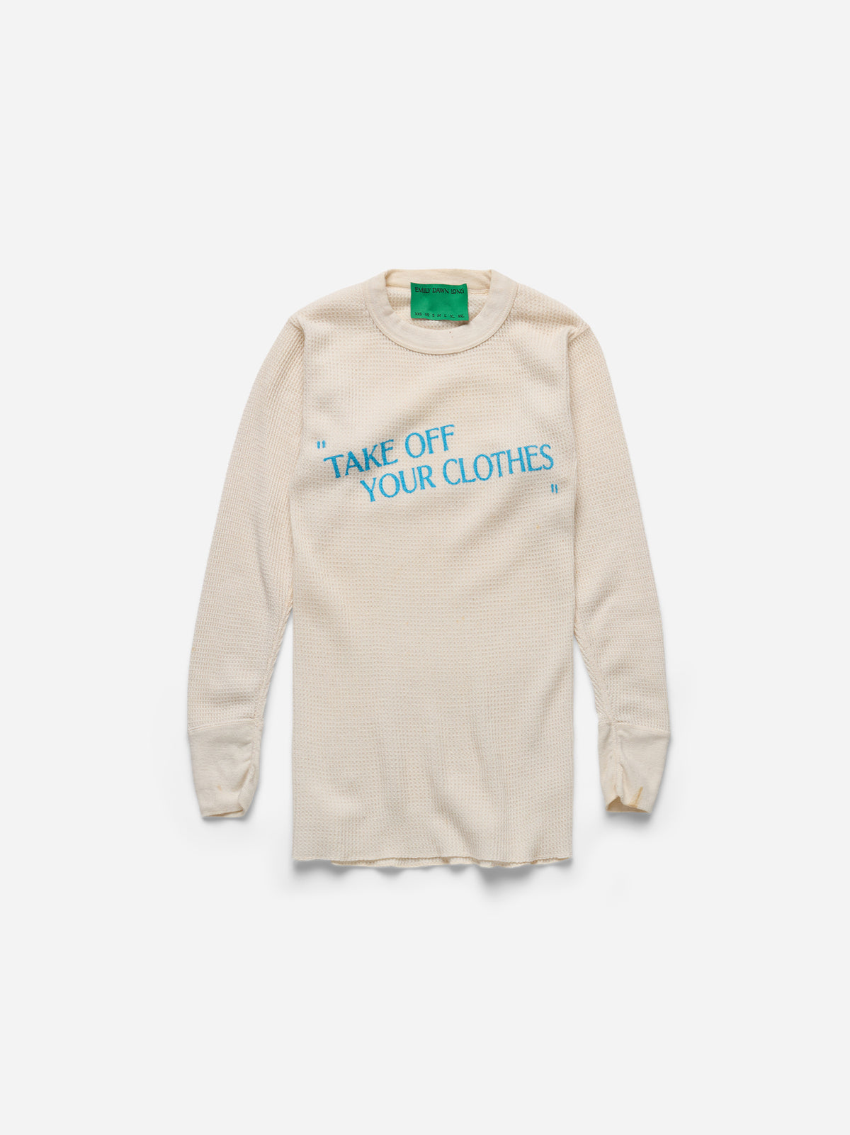 “TAKE OFF YOUR CLOTHES” - White Waffle Thermal_XS (k)