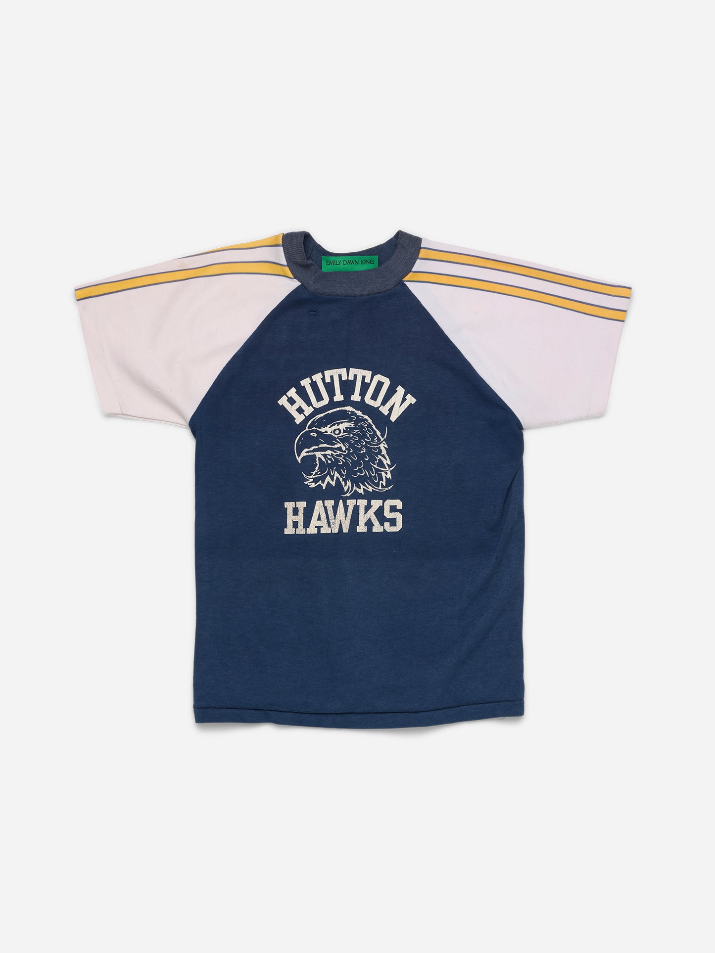 “TAKE OFF YOUR CLOTHES” 13  - White Navy Ringer__Hawks_WXS