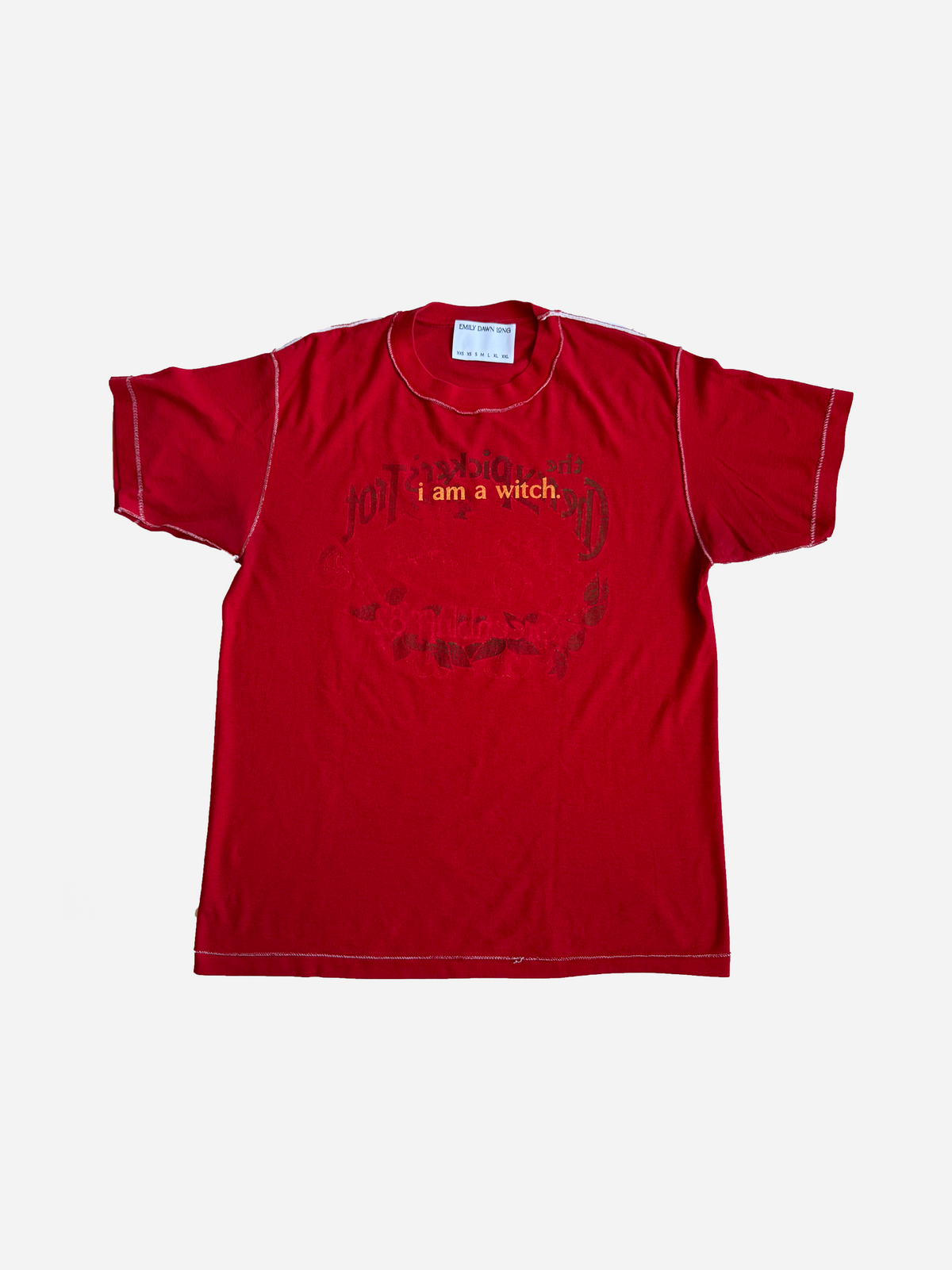 i am a witch. red cherry pickers tee - xl