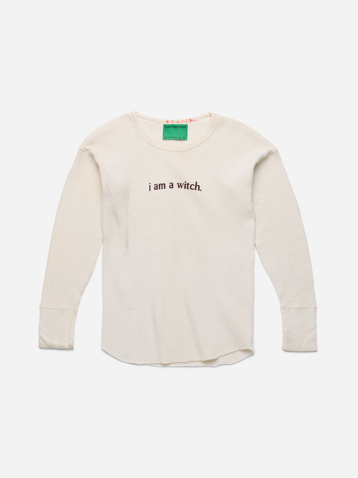 i am a witch. white waffle thermal - xs