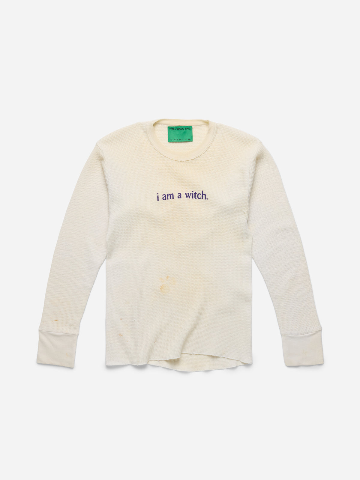 i am a witch. white waffle thermal - xs