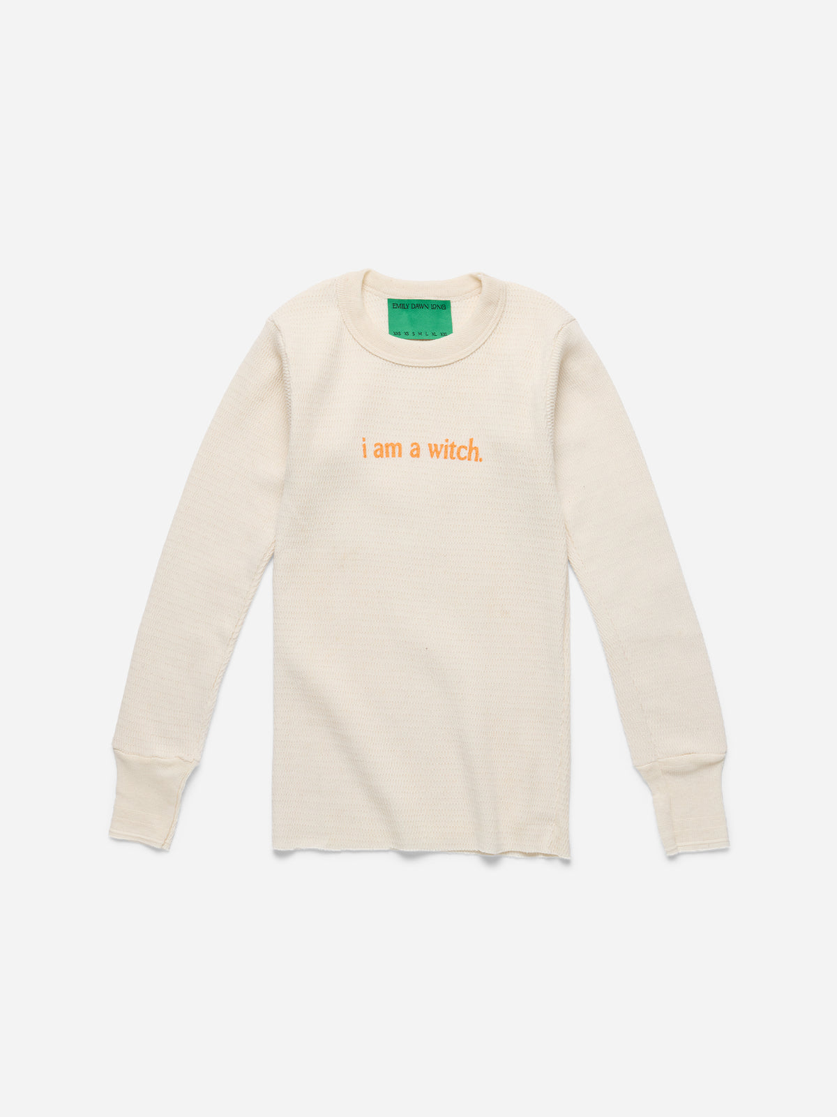 i am a witch. white waffle thermal - xxs