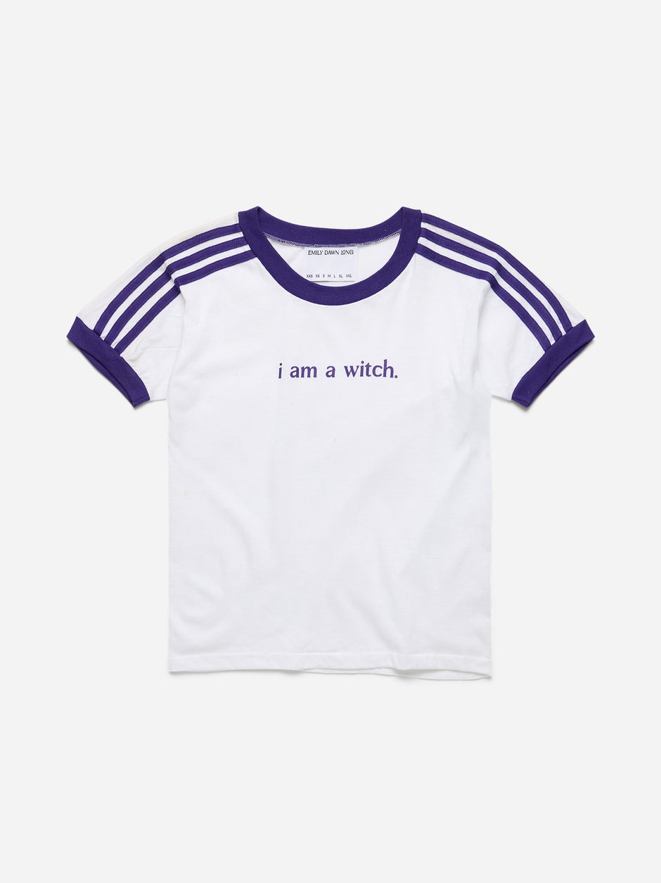 i am a witch. white and purple ringer - small