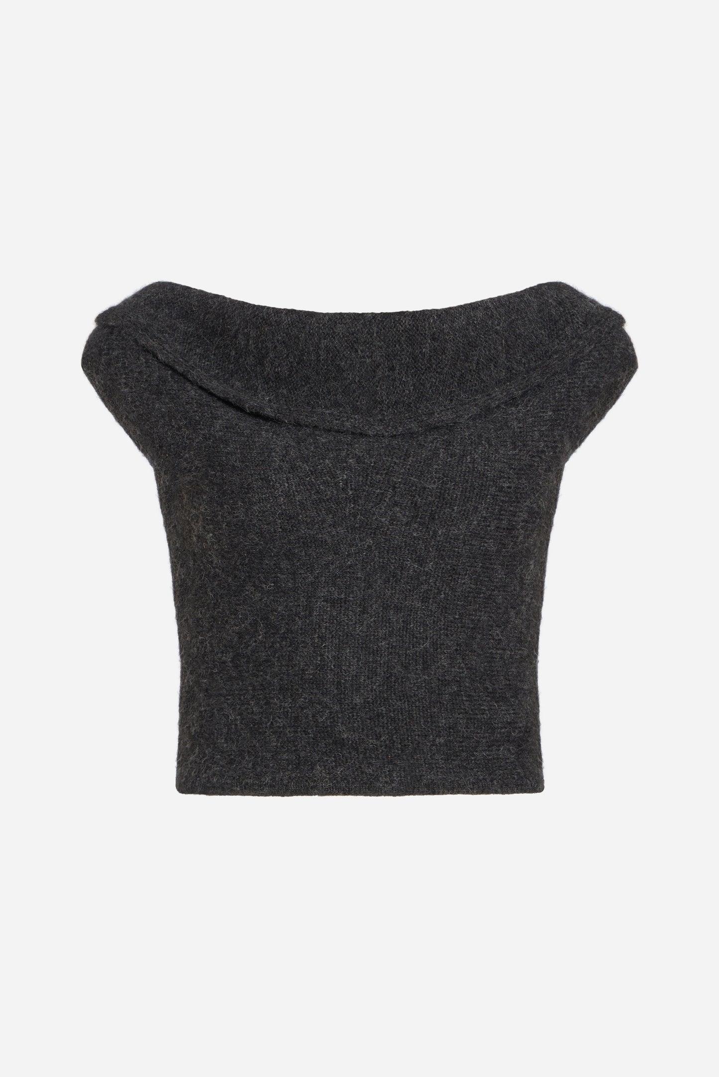 DIONE DRAPE KNIT TOP - Charcoal