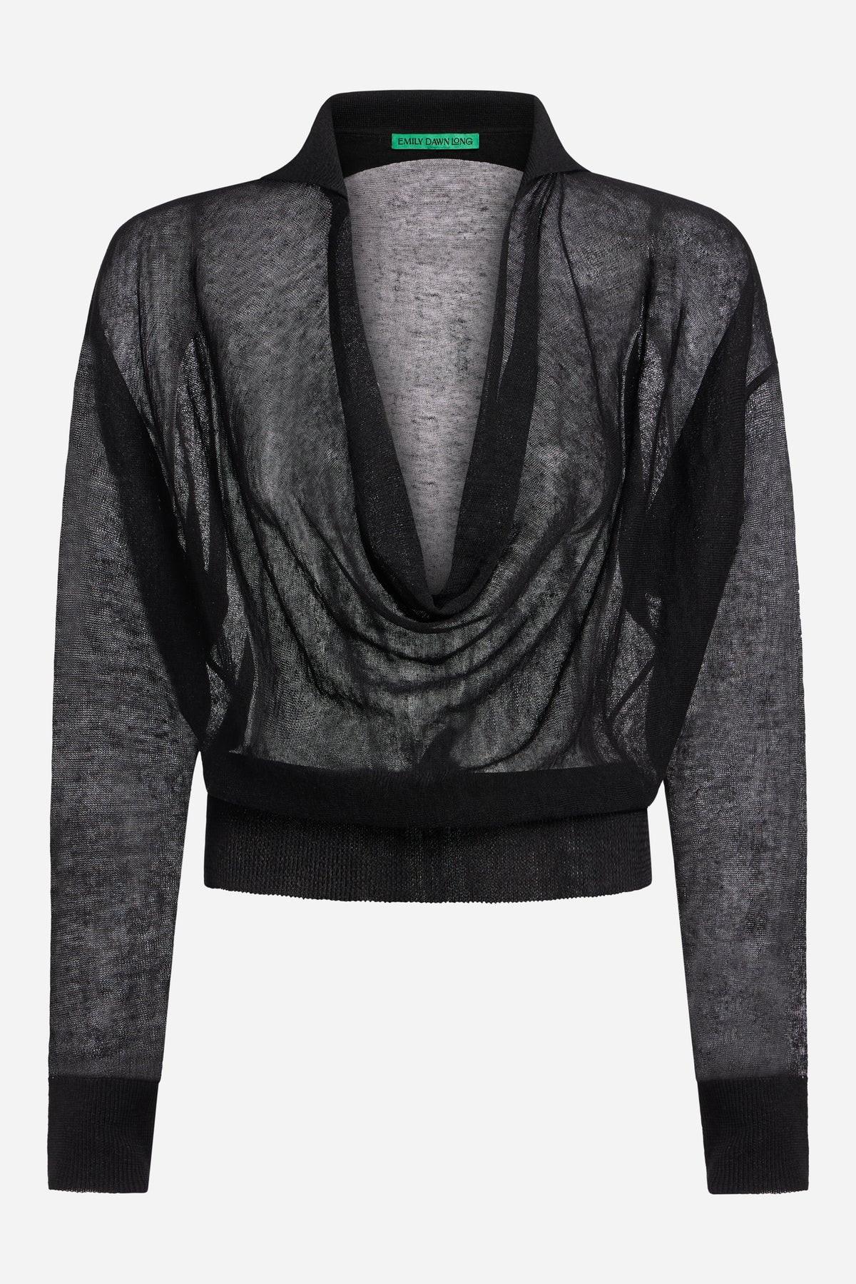 Drape Front Knit Polo - Silk Linen