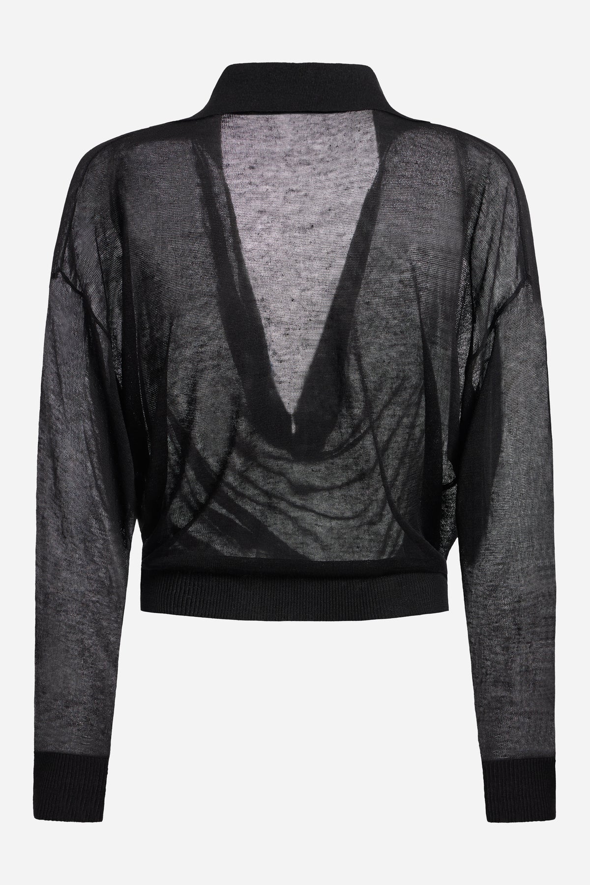 Drape Front Knit Polo - Silk Linen
