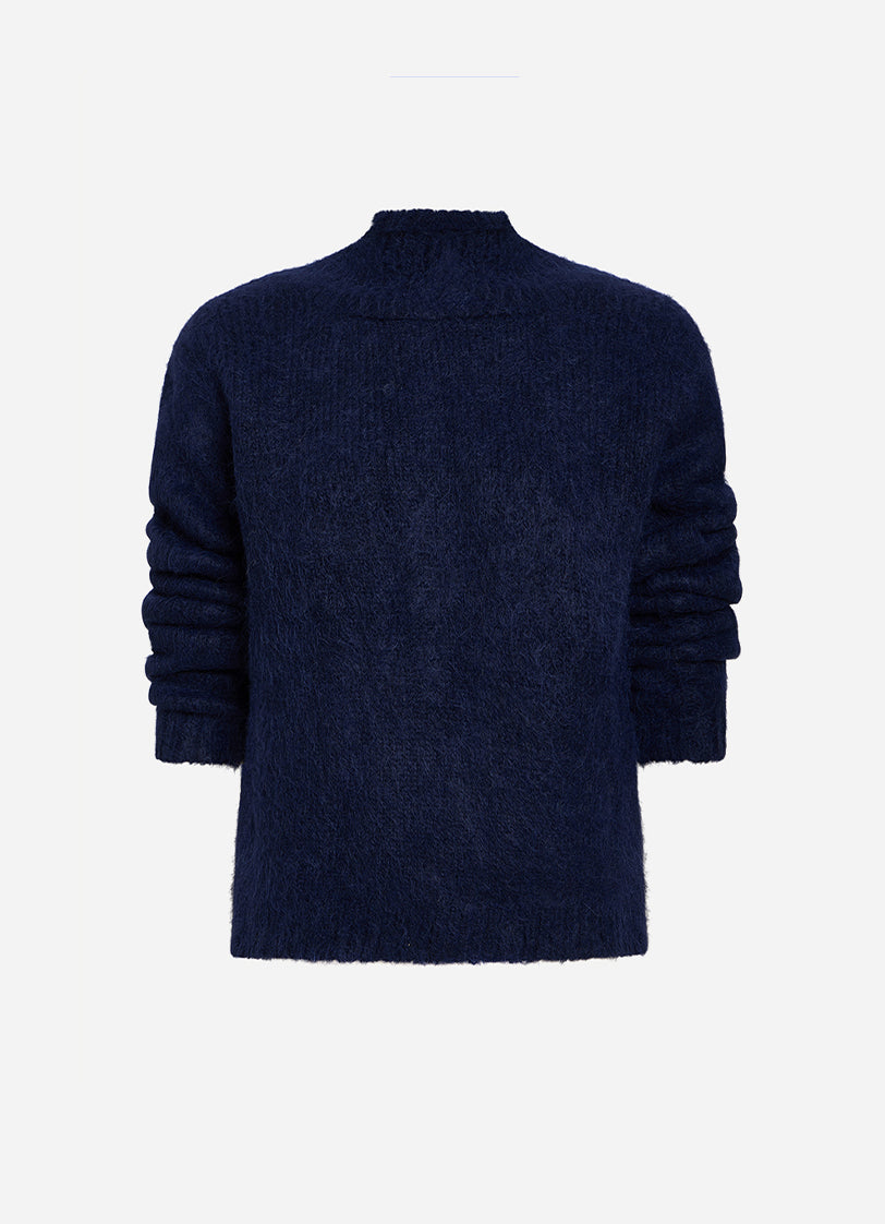 Sonko Reversible Cowl Neck Sweater - True Navy