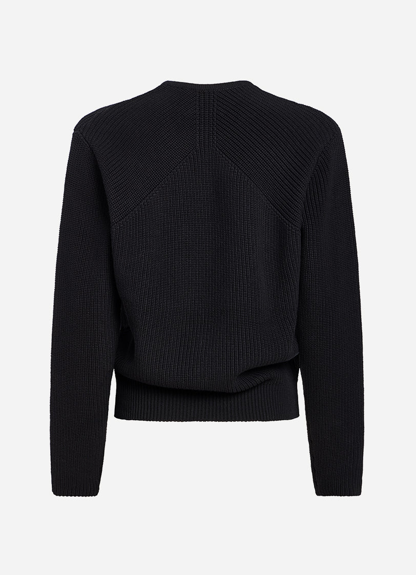 Ribcage Cotton Crewneck - Black