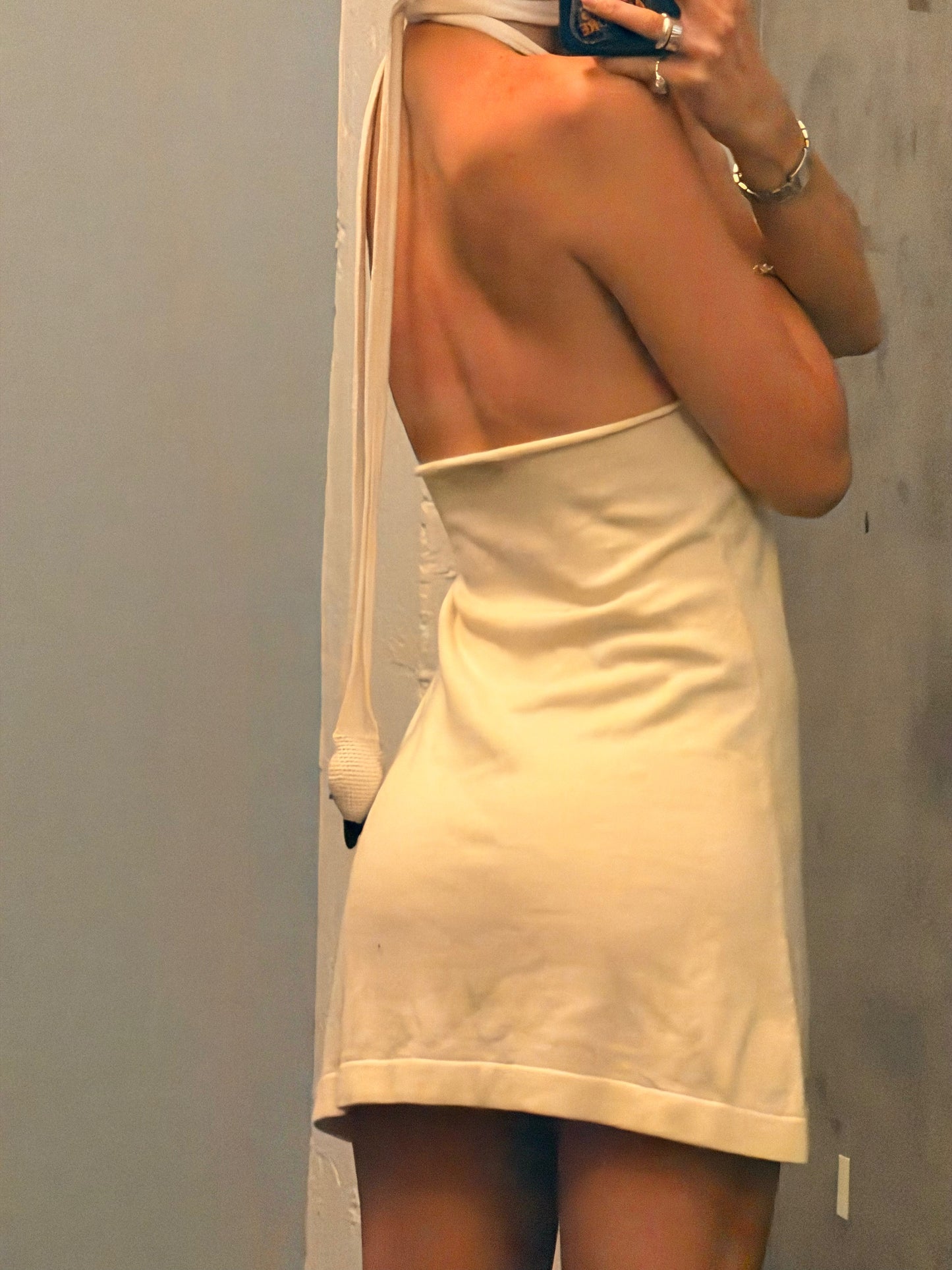 SWAN HALTER DRESS - Mini