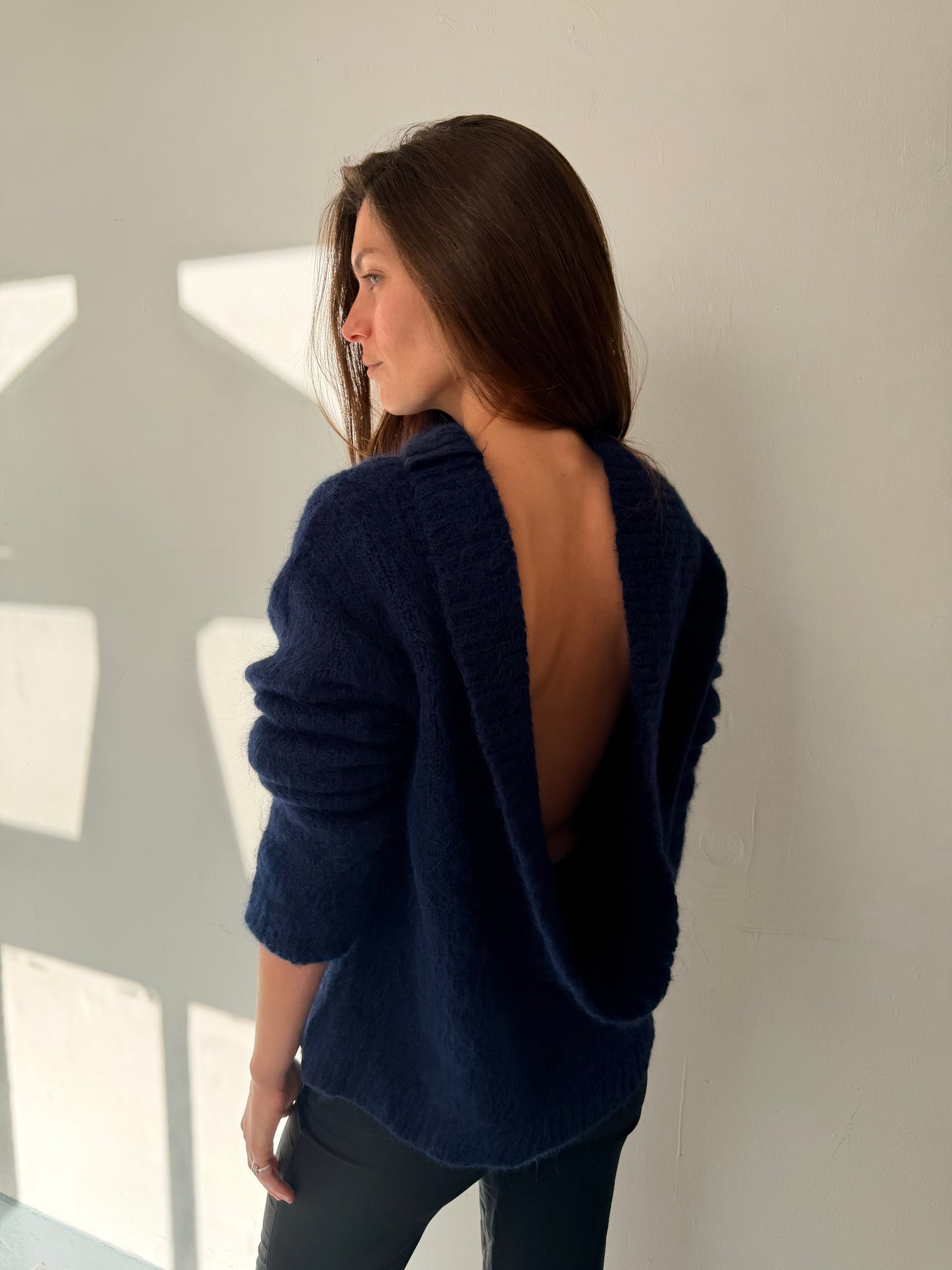 Sonko Reversible Cowl Neck Sweater - True Navy
