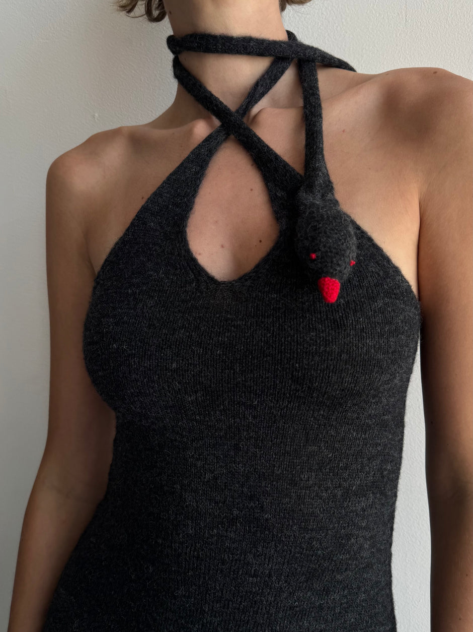 Swan Scarf Halter Sweater - PREORDER