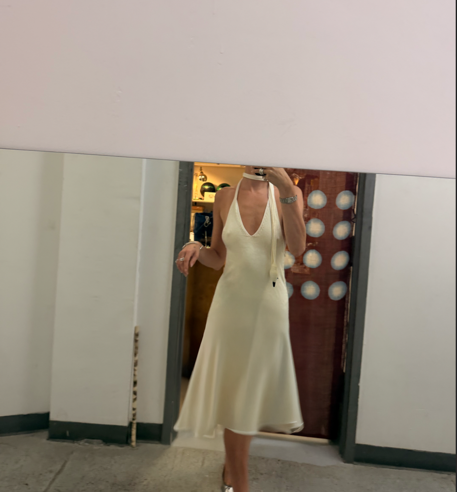 SWAN HALTER DRESS - Midi