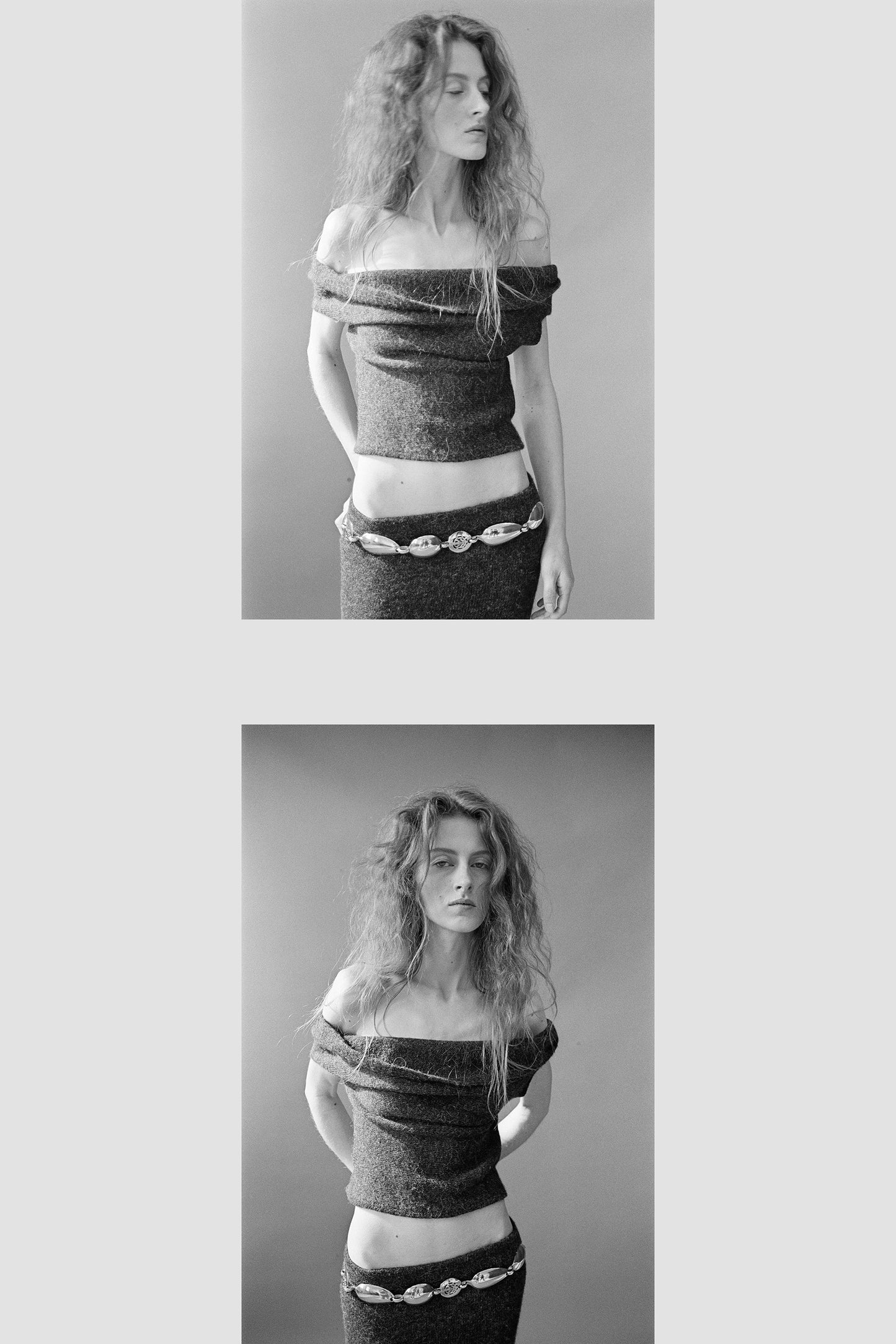 DIONE DRAPE KNIT TOP - Charcoal