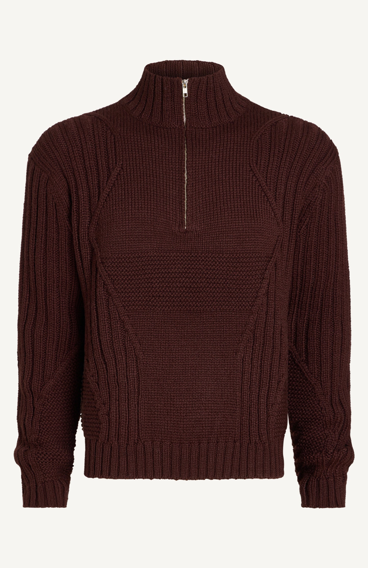 3 Knit Structure Half Zip Pullover