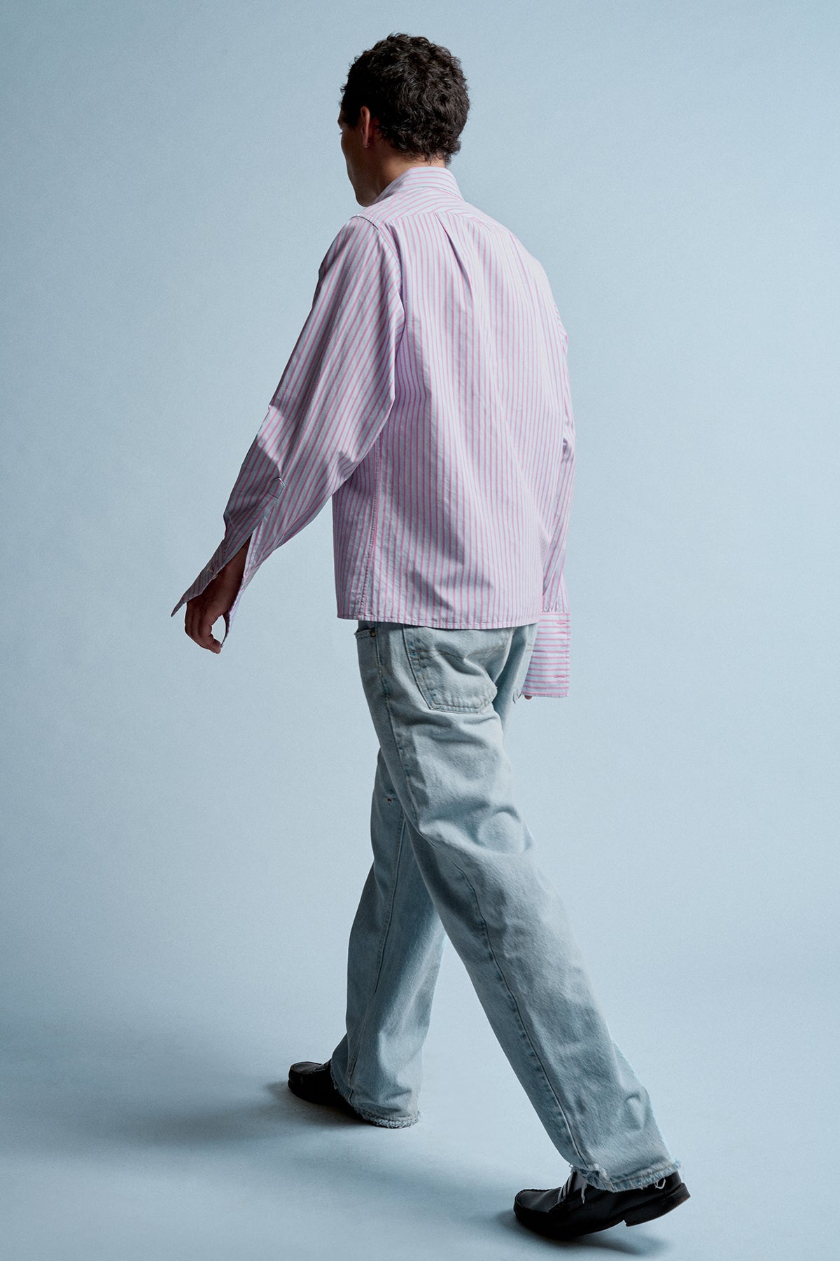 Jeff’s Shirt - Pink + Blue Stripe