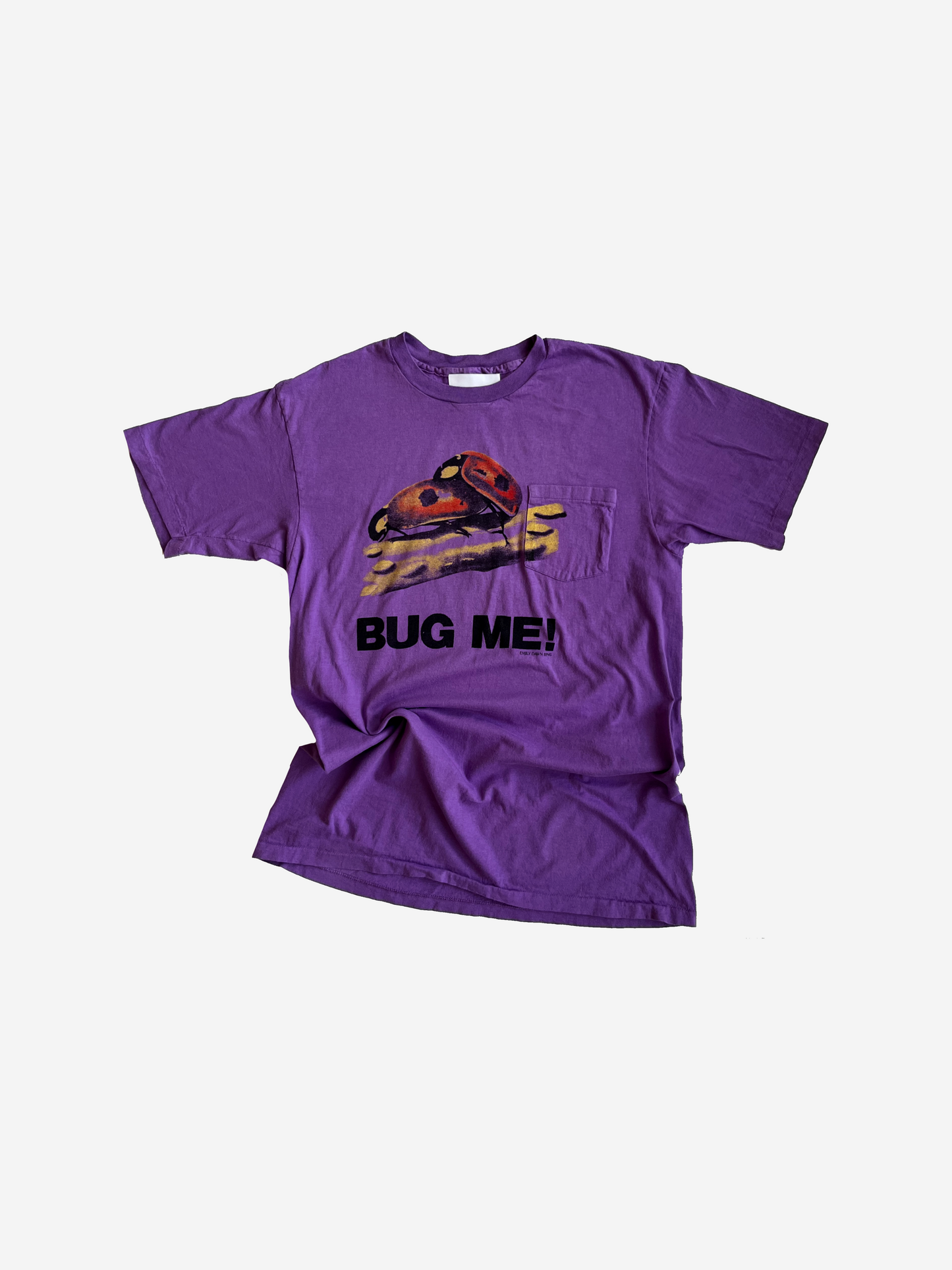 BUG ME  - Vintage Tee Purple with Pocket_ L