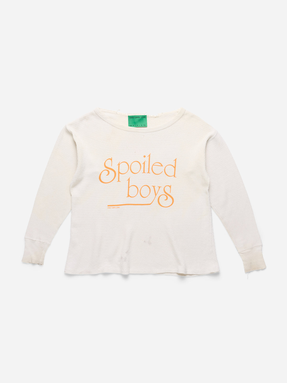 SPOILED BOYS - White Waffle Thermal_Distressed_S/M (J3)
