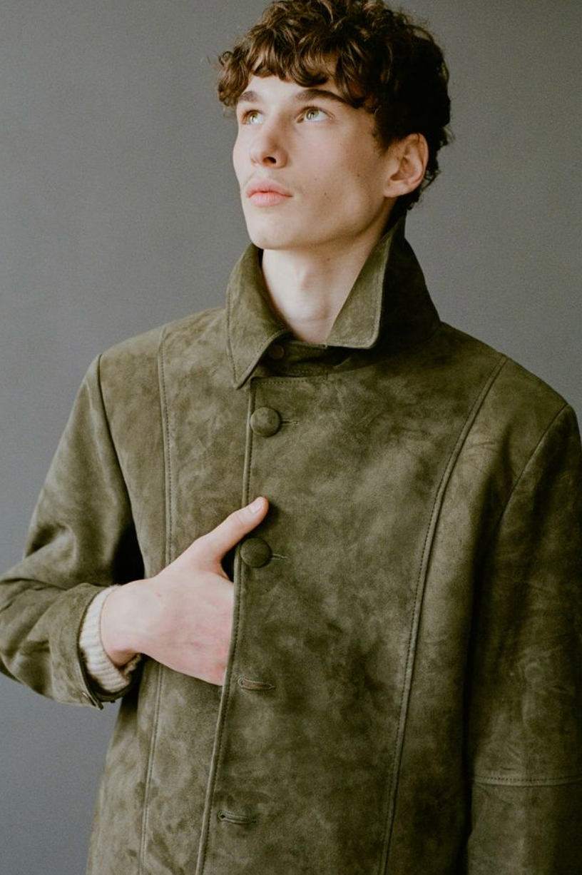 The Westley Suede Jacket - Mens Khaki