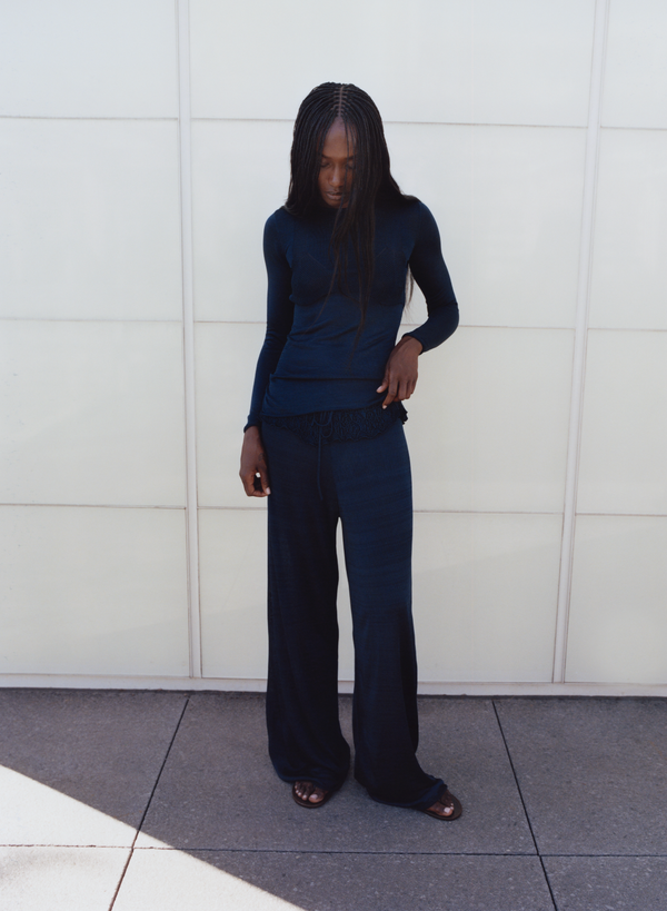 Mood - Ash Ruffle Pant - Navy