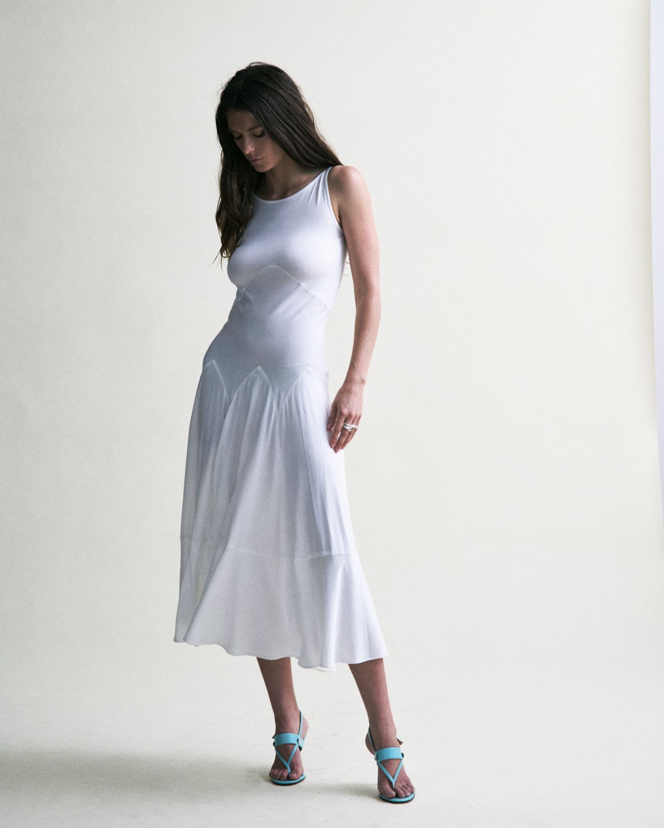 emily dawn long dress Kingsley Pleated Column Dress