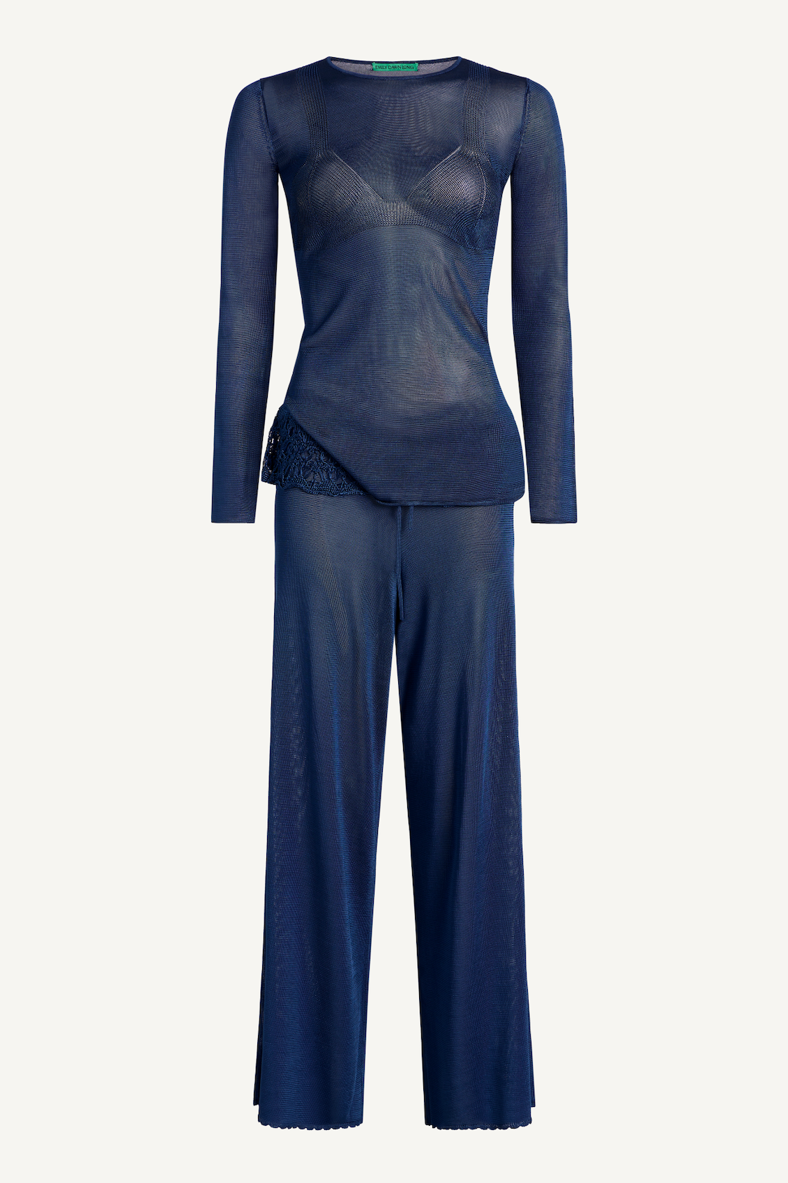 Ash Ruffle Pant - True Navy