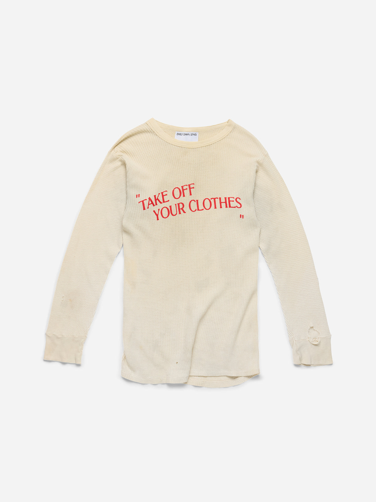 “TAKE OFF YOUR CLOTHES” - White Waffle Thermal_XS/S (B2)