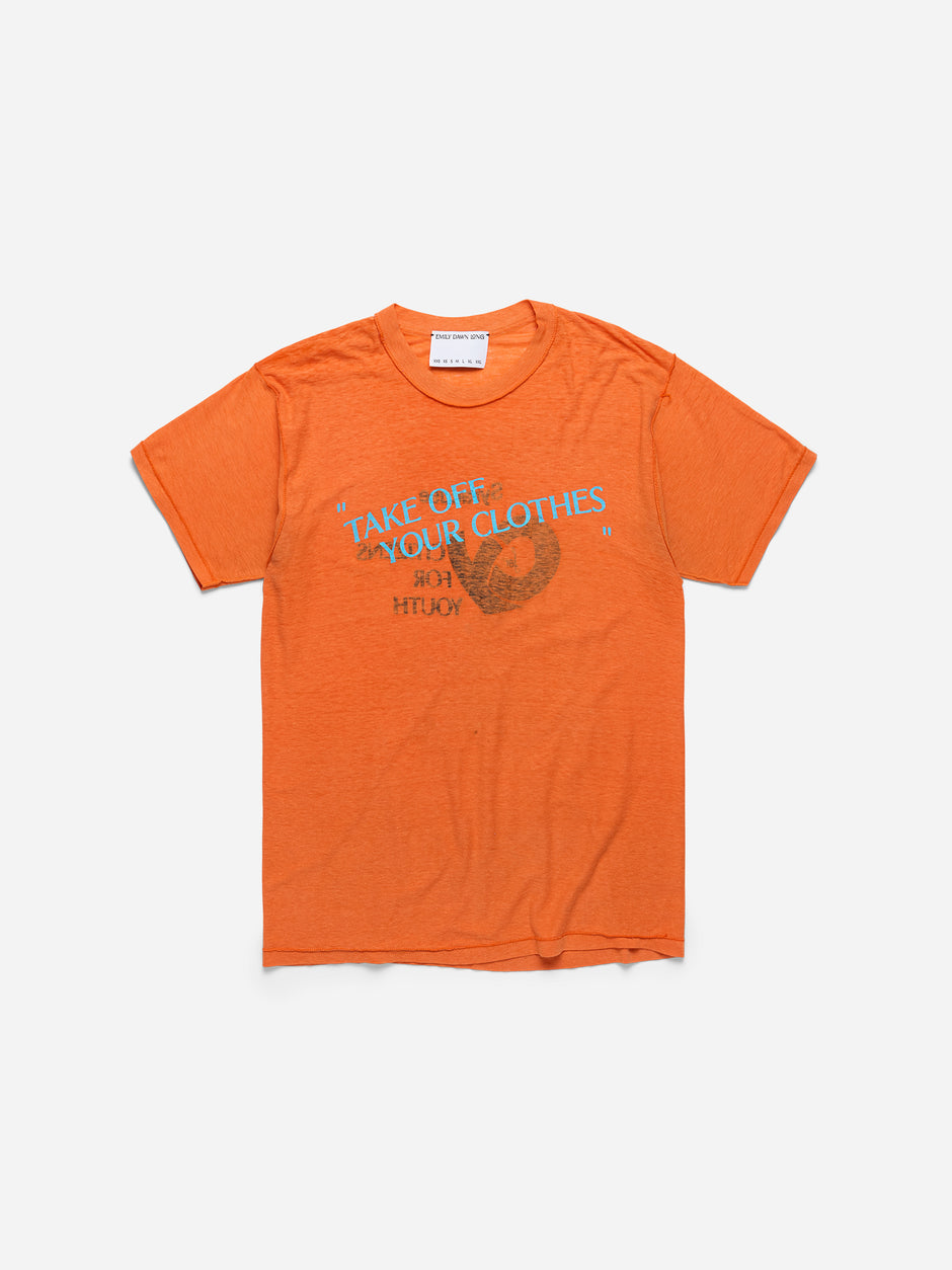 “TAKE OFF YOUR CLOTHES” - Orange Boxy Tee Syracuse_M (H)