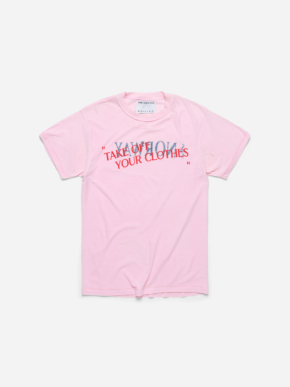 “TAKE OFF YOUR CLOTHES” - Pink Tee Norway_S (D)