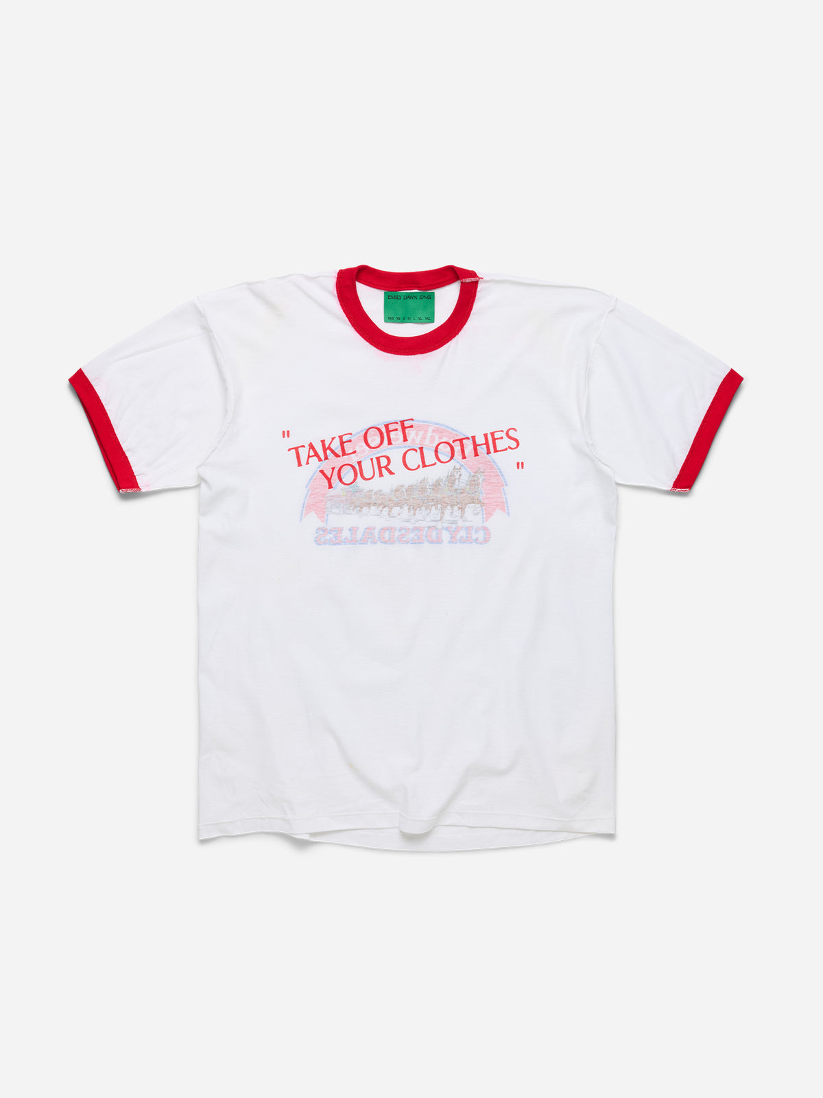 “TAKE OFF YOUR CLOTHES” -White Ringer_Budweiser_L (F3)