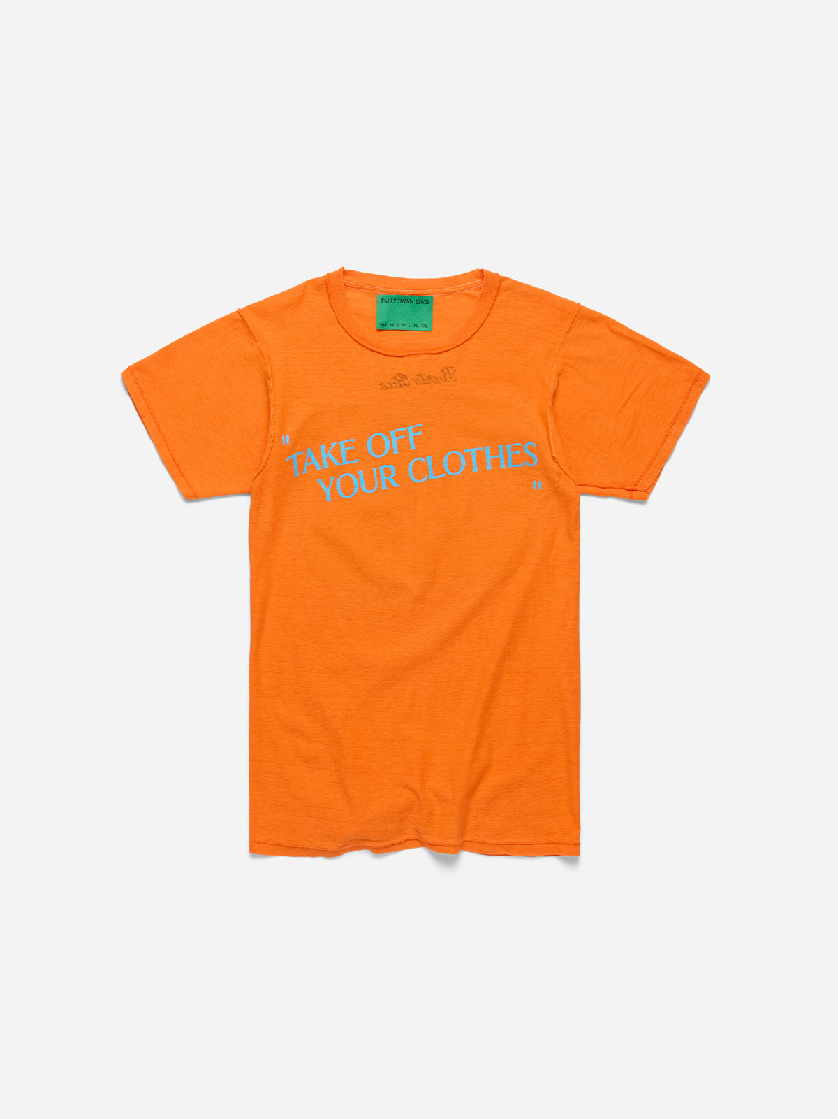 “TAKE OFF YOUR CLOTHES” -Orange Tee_Puerto Rico_XS (E3)