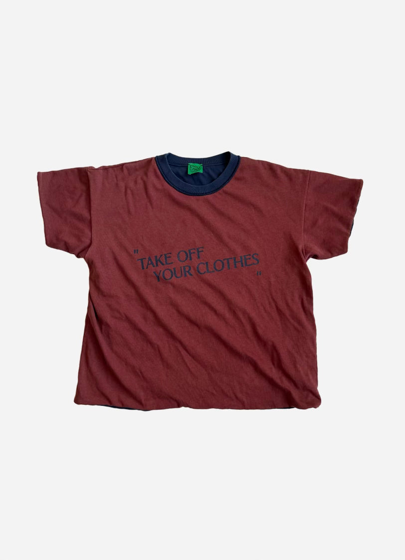 “TAKE OFF YOUR CLOTHES”  - DBL Red/Blue M