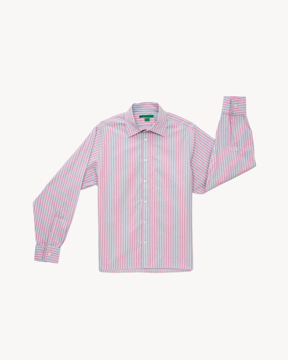 Jeff"s Shirt - 001 Pink + Blue Stripe