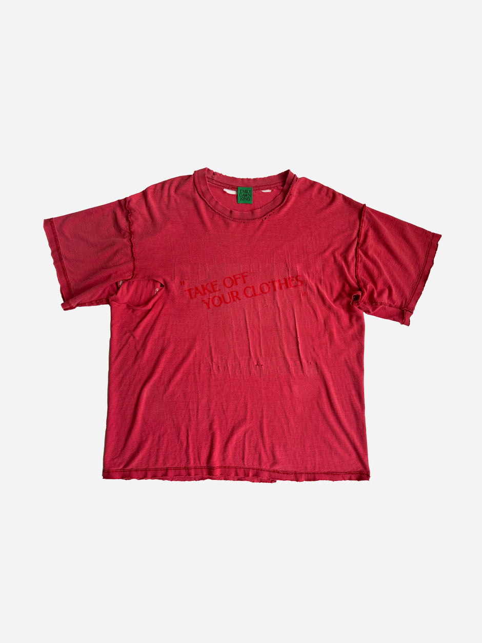 “TAKE OFF YOUR CLOTHES”  - RED_L_XL