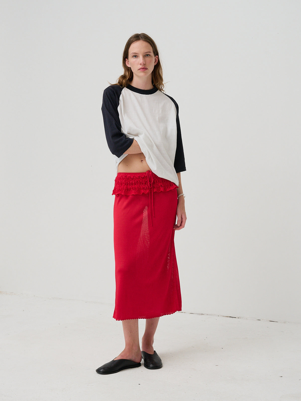 Ash Ruffle Midi Skirt