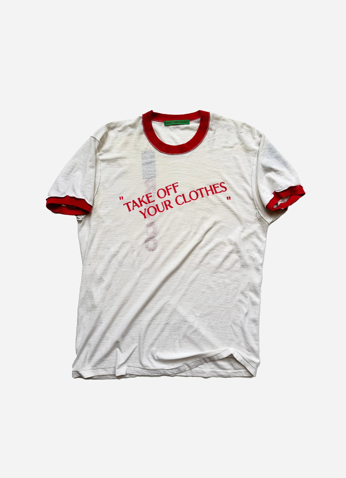 “TAKE OFF YOUR CLOTHES”  - WHT_RED_M_L