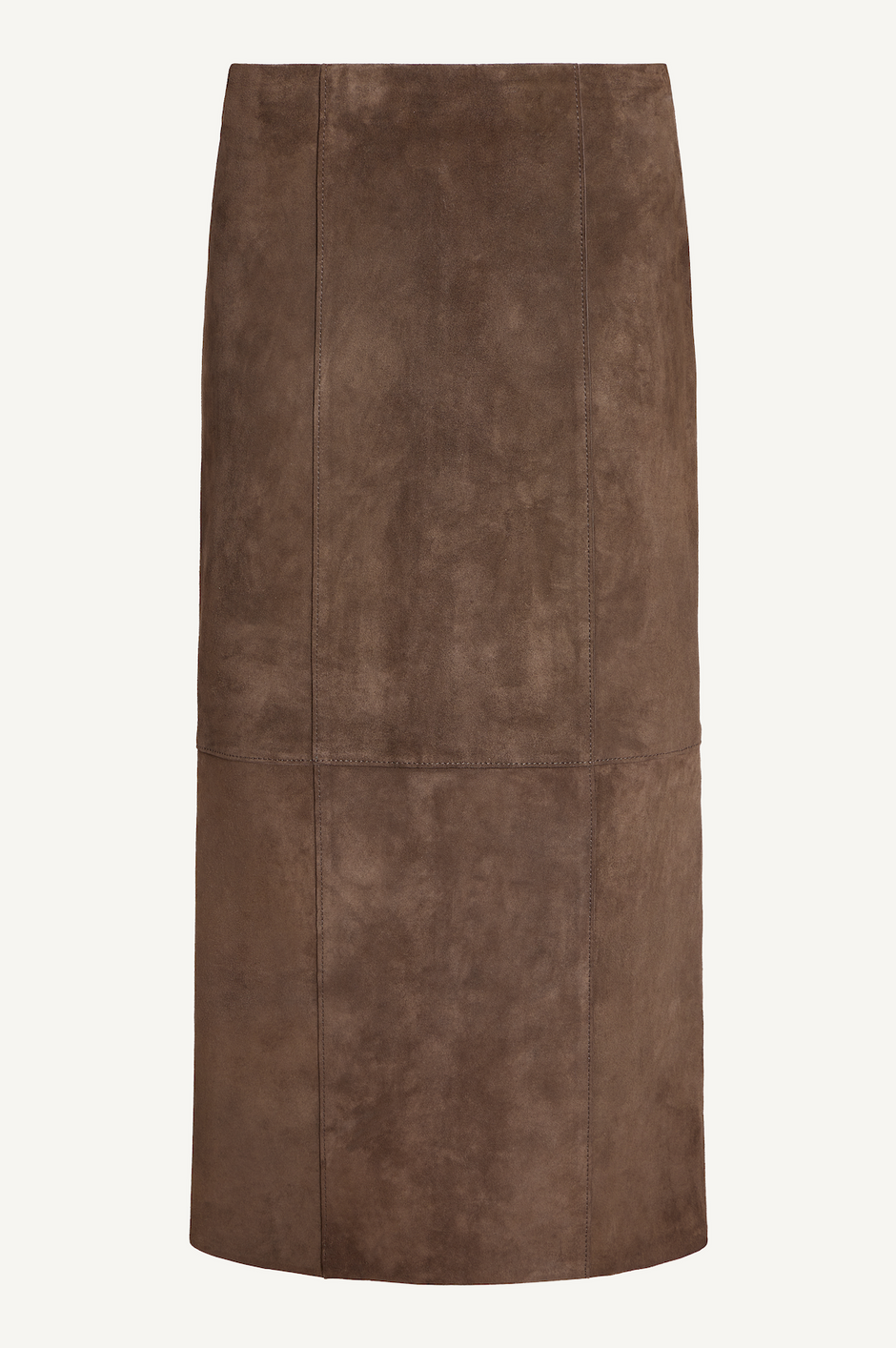 Fifi Suede Column Skirt  - Mocha Grey