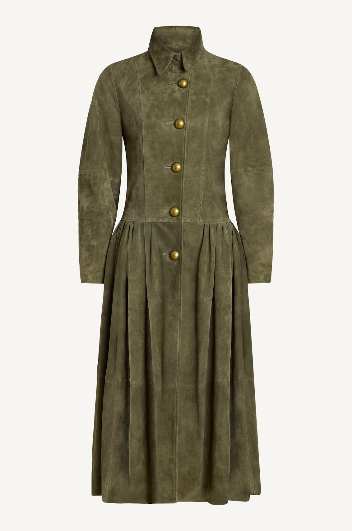 The Buttercup Suede Coat - Khaki
